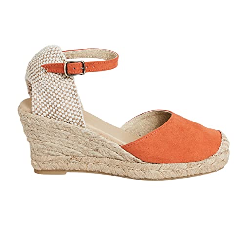 NO ES LO Mismo Damen-Schuhe Spring/Sommer 2020 Alpargate Keilabsatz, orange, 37 EU von NOESLOMISMO BY DILEMA