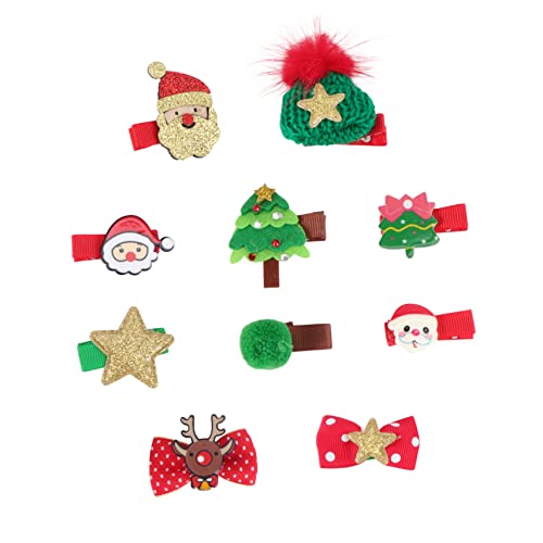 NOLITOY 10st Weihnachtshaarspangen Haarspangen Für Babys Geweih-haarspangen Weihnachtskostüm Haarspange Weihnachtskopfschmuck Schnappclips Haarschmuck Weihnachten Legierung Kind Einstellen von NOLITOY