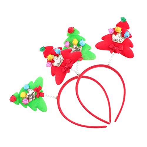 NOLITOY 2st Weihnachtsstirnband Weihnachtsmädchen Kopfbedeckung Weihnachtskopfkissen Weihnachtshaarband Weihnachts-stirnband Mit Bowknot Neujahr Haarband Plastik Kind Weihnachtsbaum Schal von NOLITOY