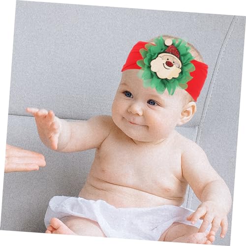 NOLITOY 4 Stück Stirnband Für Kinder Säuglingsweihnachtskopfschmuck Haargummis Für Kleinkinder Schönes Weihnachtsstirnband Neugeborenes Weihnachtsstirnband Tiara Baby Schal Nylon Niedlich von NOLITOY