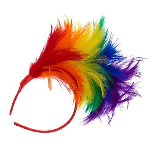 NOLITOY Halloween-haarreifen Frauen Haarband Buntes Boas-stirnband Haarschmuck Für Mädchen Fascinator-feder-stirnband Weihnachtsstirnband Regenbogen-haarband Hochzeitskleid Baby Hibiskus von NOLITOY