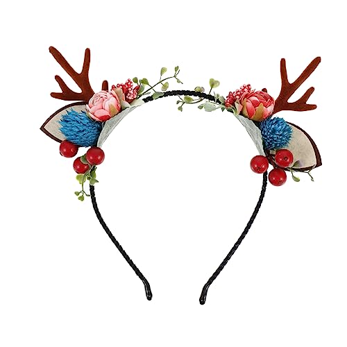 NOLITOY Stirnband Haaraccessoires Kopfbedeckungen für Damen Haargummis für Kinder Weihnachts-Hirsch-Haarreifen Hirsch Haarband Weihnachtshaarband für Kinder Geweih Haarband von NOLITOY