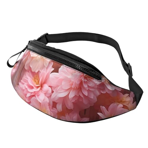 Bauchtasche mit tropischen Pflanzen, für Damen und Herren, verstellbarer Gürtel, lässige Brusttasche, Bauchtasche für Reisen, Sport, Laufen, Wandern, Hüfttaschen, Rosa Blumenholz, Einheitsgröße von NONHAI