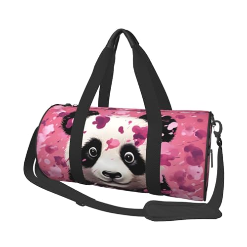 Reisetasche mit Propeller-Motiv im Vintage-Stil, für Damen und Herren, Sporttasche, faltbar, Wochenendtasche, Handgepäck, Übernachtungstasche, für Reisen, Schwimmen, Basketball, Pink Panda Baumwolle, von NONHAI