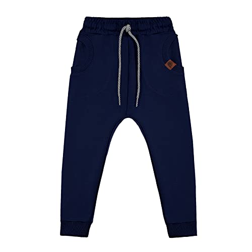 NONU Kids Circle Jogginghose für Jungen I Hose Kinder aus Baumwolle, Sporthose, Outdoorhose, Babykleidung, Kinder Kleidung blau, 104/110 von NONU Kids