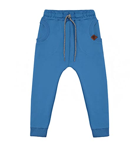 NONU Kids Circle Jogginghose für Jungen I Hose Kinder aus Baumwolle, Sporthose, Outdoorhose, Babykleidung, Kinder Kleidung Blau 140/146 von NONU Kids