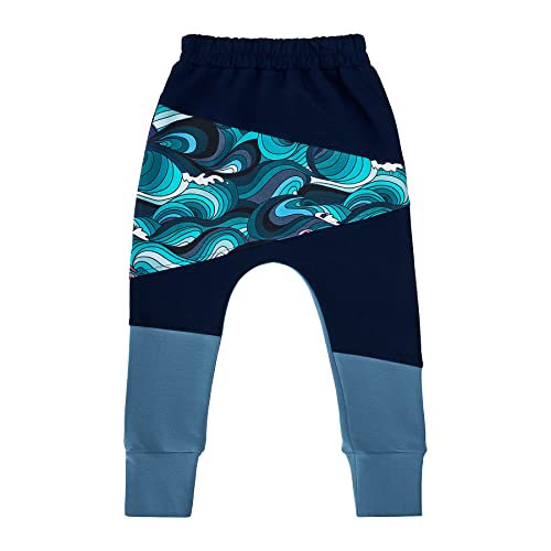 NONU Kids Baggy Hosen für Jungen 95% Baumwolle 5% Elastan mit Leicht Abgesenkter Schritt Bequem Viele Größen Long Pants blau 86 von NONU Kids