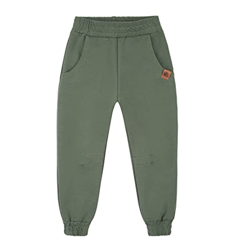 NONU Kids IGO Jogginghose für Jungen I Hose Kinder aus Baumwolle Sporthose Outdoorhose I Kinder Kleidung, Khaki 104/110 von NONU Kids