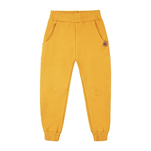 NONU Kids IGO Jogginghose für Jungen I Hose Kinder aus Baumwolle Sporthose Outdoorhose I Kinder Kleidung, gelb, 128/134 von NONU Kids