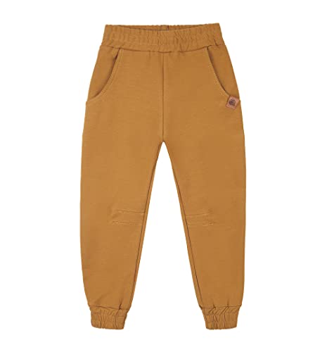 NONU Kids IGO Jogginghose für Jungen I Hose Kinder aus Baumwolle Sporthose Outdoorhose I Kinder Kleidung, Gelb 104/110 von NONU Kids