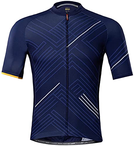 Radtrikot Kurz Für Herren,kurzes T-Shirt, Fahhradtrikot MTB Rennrad Trikot Kurzarm Fahrradbekleidung Für Männer (Blau,5XL) von NOPEXTO