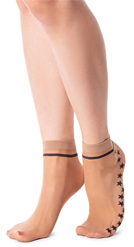 NOQ Modische Gemusterte Damensocken: Fancy Sheer Pop, Free Size, Söckchen mit Rüschen, Durchsichtig NOQ Modische Gemusterte Damensocken: Fancy Sheer Pop, Free Size, Söckchen mit Rüschen, Durchsichtig von NOQ