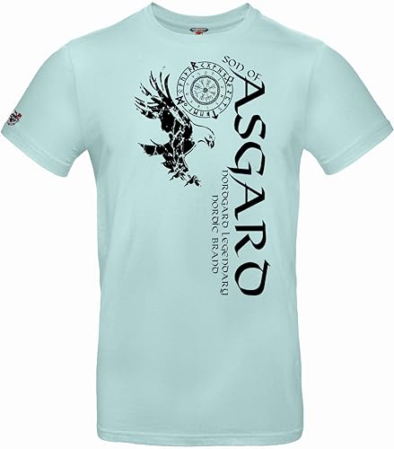 NORDGARD T Shirt Viking SONS Wikinger Valhalla-Geri Freki nordisch Wolf Krieger Runen Valhalla Odin Thor Wotan Vegvisir Northman Asen (DE/NL/SE/PL, Alphanumerisch, 3XL, Regular, Regular, mintgrün) von NORDGARD