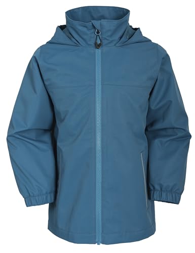 NORDOIS Softshelljacke Kinder Regenjacke Winddicht und Wasserdicht Jungen Mädchen Outdoorjacke mit Kapuze Atmungsaktiv zum Wandern, Radfahren und Laufen(Blau, 110-116cm) von NORDOIS