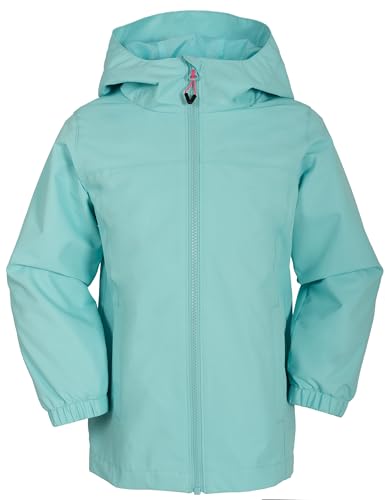 NORDOIS Softshelljacke Kinder Regenjacke Winddicht und Wasserdicht Jungen Mädchen Outdoorjacke mit Kapuze Atmungsaktiv zum Wandern, Radfahren und Laufen(Himmel Blau, 122-128cm) von NORDOIS