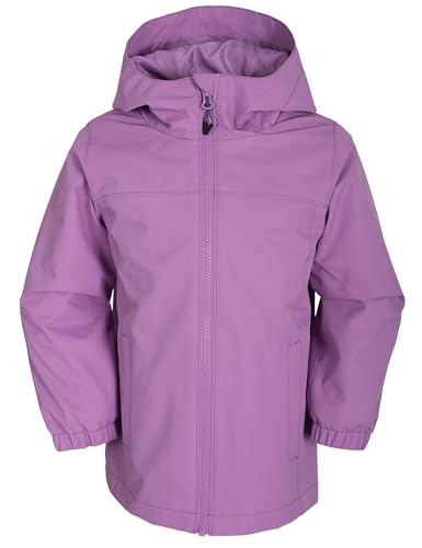 NORDOIS Softshelljacke Kinder Regenjacke Winddicht und Wasserdicht Jungen Mädchen Outdoorjacke mit Kapuze Atmungsaktiv zum Wandern, Radfahren und Laufen(Lavendel, 146-152cm) von NORDOIS