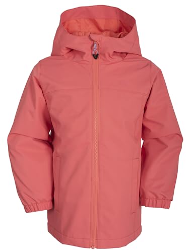 NORDOIS Softshelljacke Kinder Regenjacke Winddicht und Wasserdicht Jungen Mädchen Outdoorjacke mit Kapuze Atmungsaktiv zum Wandern, Radfahren und Laufen(Orange Rot, 158-164cm) von NORDOIS