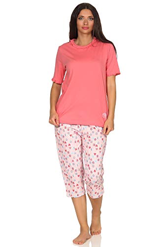 Damen Capri Pyjama Schlafanzug Kurzarm im verspielten Lolli Lutscher Lollipop Design, Farbe:rosa, Größe2:36/38 von NORMANN-Wäschefabrik