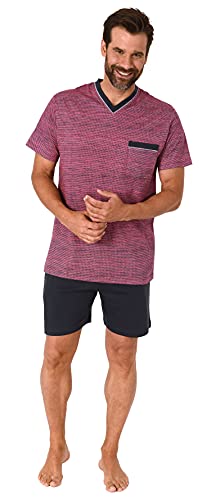 NORMANN-Wäschefabrik Herren Schlafanzug Kurzarm Shorty Pyjama in toller Optik - 291 105 90 431v, Farbe:Bordeaux, Größe:46 von NORMANN-Wäschefabrik