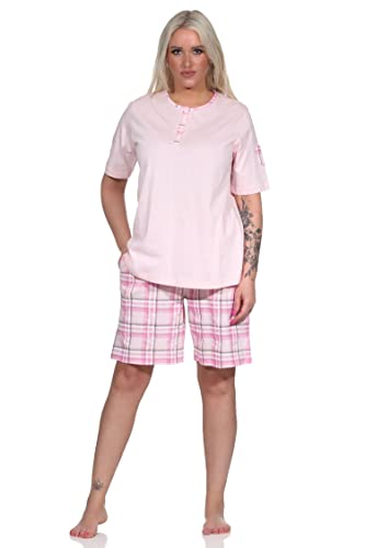 NORMANN-Wäschefabrik Edler Damen Kurzarm Schlafanzug Shorty mit Karierter Hose aus Jersey - auch in Übergrössen, Farbe:rosa, Größe:40-42 NORMANN-Wäschefabrik Edler Damen Kurzarm Schlafanzug Shorty mit Karierter Hose aus Jersey - auch in Übergrössen, Farbe:rosa, Größe:40-42 von NORMANN-Wäschefabrik
