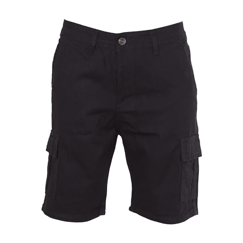 Herren Baumwolle Kampf Sackleinen Chino Shorts, Gr. 38 ,Schwarz von NOROZE