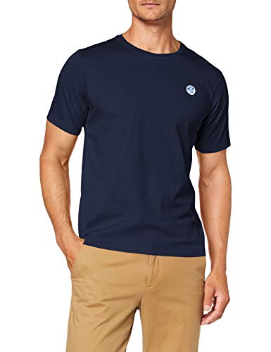 NORTH SAILS Herren T-Shirt in Marineblau Baumwolljersey - Kurz Arm mit Rundhalsausschnitt - Normale Passform - L von NORTH SAILS