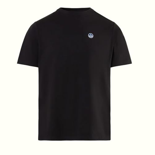 North Sails Herren T-Shirt aus Baumwolljersey mit kurzen Ärmeln - reguläre Passform, Schwarz , 56 von NORTH SAILS