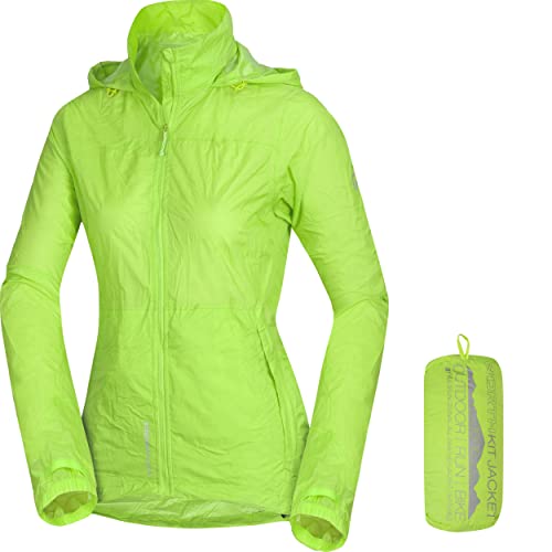 NORTHFINDER Ultraleichte Regenjacke Damen Wasserdicht Atmungsaktiv | Fahrrad Regenjacke Damen Laufjacke Ultraleicht | Windjacke Regenjacke Zusammenfaltbar | Packable Regenjacke Rain Jacket - Grün von NORTHFINDER