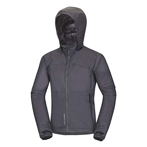 NORTHFINDER Ultraleichte Regenjacke Herren Wasserdicht Atmungsaktiv | Fahrrad Regenjacke Herren Laufjacke Ultraleicht | Windjacke Regenjacke Zusammenfaltbar | Packable Rain Jacket Grey L von NORTHFINDER