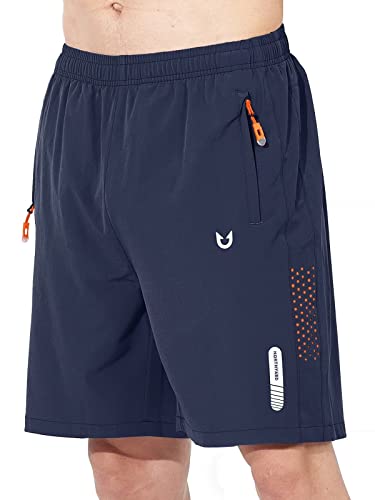 NORTHYARD Shorts Herren Sporthose Herren Kurz Leicht Sport Shorts Schnelltrockende Kurze Hosen Laufhose Badehose Jogginghose mit Reißverschlusstasche, Navy M von NORTHYARD