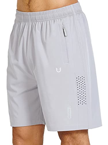 NORTHYARD Shorts Herren Sporthose Herren Kurz Leicht Sport Shorts Schnelltrockende Kurze Hosen Laufhose Badehose Jogginghose mit Reißverschlusstasche, Grau XL von NORTHYARD