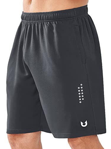 NORTHYARD Sport Shorts Herren Leichte Mesh Sporthose Kurz Schnelltrockende Kurze Hosen Laufhose mit Reißverschlusstasche für Basketball Tennis Fitness, Dunkelgrau, XXL von NORTHYARD