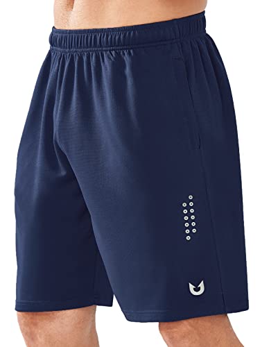 NORTHYARD Sport Shorts Herren Leichte Mesh Sporthose Kurz Schnelltrockende Kurze Hosen Laufhose mit Reißverschlusstasche für Basketball Tennis Fitness, Navyblau, 3XL von NORTHYARD