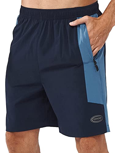 NORTHYARD Sporthose Herren Kurz Sport Shorts Schnelltrocknende Kurze Hosen mit Reißverschlusstasche Leicht Badehose Laufhose Trainingshose für Fitness Basketball, Navyblau XXL von NORTHYARD