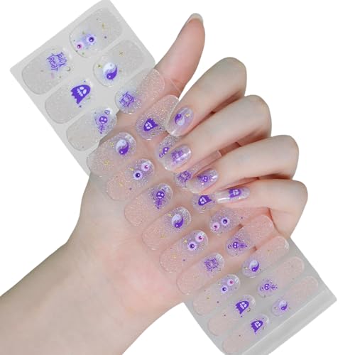 Halbgehärtete Gelnägel, Aufkleber, leuchtet im Dunkeln, Nagellackstreifen, Halloween-Nagelstreifen, Kunstdekoration Halbgehärtete Gelnägel, Aufkleber, leuchtet im Dunkeln, Nagellackstreifen, Halloween-Nagelstreifen, Kunstdekoration von NPXUAMTJ
