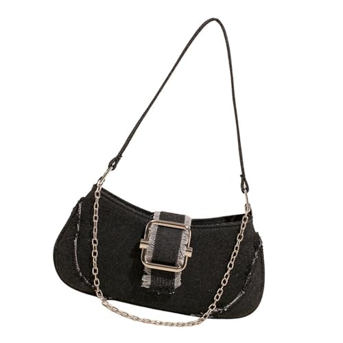 NPXUAMTJ Kompakte Jean Satchel Handtasche Trendige Kette Detail Damen Casual Umhängetasche für Handy und Geldbörse Wesentliche Aufbewahrung Modische Umhängetasche für Outfits, Schwarz , One Size NPXUAMTJ Kompakte Jean Satchel Handtasche Trendige Kette Detail Damen Casual Umhängetasche für Handy und Geldbörse Wesentliche Aufbewahrung Modische Umhängetasche für Outfits, Schwarz , One Size von NPXUAMTJ