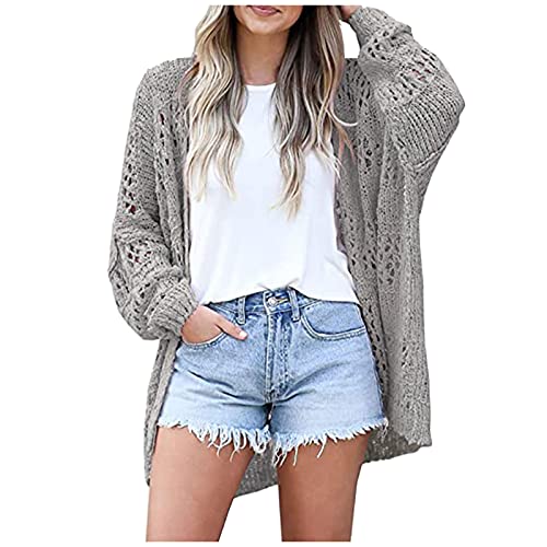 NRTOTI Jacke Damen Herbst 48 Plus Size Cardigan Cover Up Gestrickte Lange Cardigan Grob Strick Zopfmuster Cardigan Langarmshirt Langarmshirt Baumwolle von NRTOTI