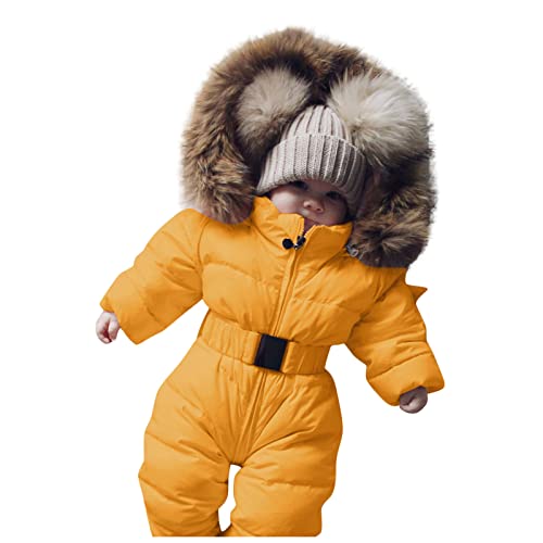 NRTOTI Overall Baby Winter, Warm Schneeanzug mit Kapuze Langarm Jumpsuit Jungen Mädchen Strampler Outfits Winddicht Skioverall Dick Daunen-Skianzug Winteranzug Geschenk 0-24 Monate von NRTOTI