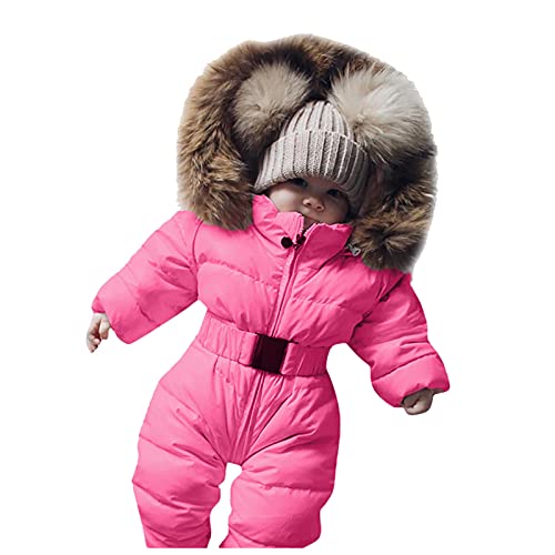 NRTOTI Overall Baby Winter, Warm Schneeanzug mit Kapuze Langarm Jumpsuit Jungen Mädchen Strampler Outfits Winddicht Skioverall Dick Daunen-Skianzug Winteranzug Geschenk 0-24 Monate von NRTOTI