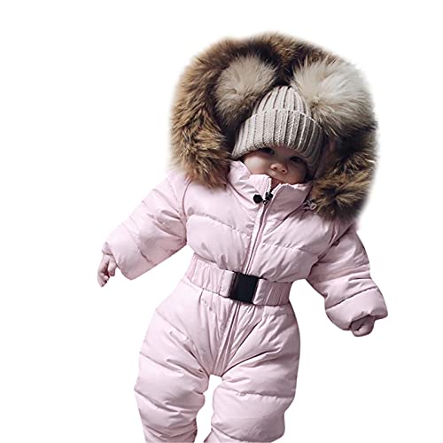 NRTOTI Overall Baby Winter, Warm Schneeanzug mit Kapuze Langarm Jumpsuit Jungen Mädchen Strampler Outfits Winddicht Skioverall Dick Daunen-Skianzug Winteranzug Geschenk 0-24 Monate von NRTOTI