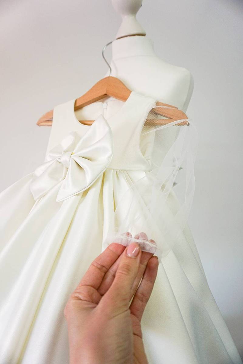 Baby Mädchen Kleid, Taufkleid, Taufkleid Für Kleines Mädchen, Erstes Geburtstagskleid, Blumenmädchenkleid, Kleinkind Langarmkleid von NTyravskaDesign