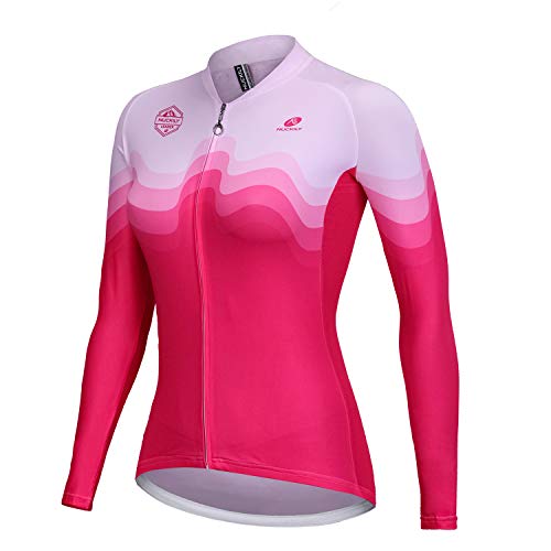 NUCKILY Damen Langarmshirts Radtrikots Radfahren Jersey Langarm Fahrrad Kleidung Shirts Tragen Mit 4 Taschen von NUCKILY