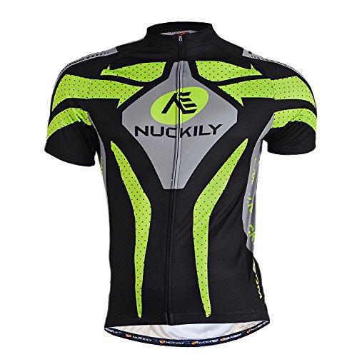 NUCKILY Herren Radtrikot Fahrradtrikot Kurzarm Fahrradbekleidung Fahrrad Trikot T Shirt für Männer Atmungsaktive Cycling Jersey Schnell Trocknen Radsport Bekleidung von NUCKILY