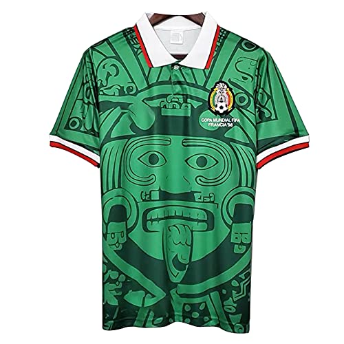 1998 Mexiko Blánco Hērnándēz Classic Home Away Jersey, Mexiko -Weltmeisterschaft Retro Trikot, Home Pro Rugby -Shirt -Unterstützer Fußball Sport Polo Shirt Home-L von NUGEN