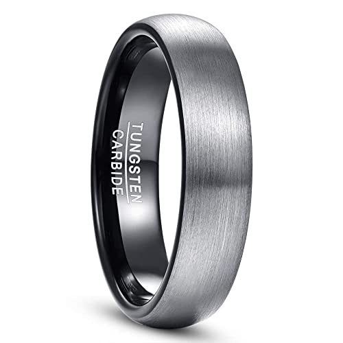 NUNCAD Herren-Ring Wolframcarbid Außenbreite 6mm bequem, Men Fashion Schmuck Ehering Verlobungsring Freundschaftsring Lifestyle-Ring Größe 67.2 (21.4) von NUNCAD