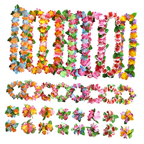 NUOBESTY 1 Satz Hawaiianische Lei Leis Luau Tropisches Stirnband Leis Haarspange Kopfbedeckung Mit Tropischer Hibiskusblüten-haarspangen Geschenk Bankett Tuch Blumen Zubehör von NUOBESTY