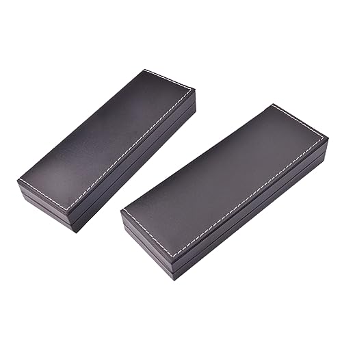 NUOBESTY 2Er-Box Federmäppchen für Männer Schmuck-Geschenkboxen ledermäppchen für stifte Pencil case Black schreibwaren Bleistifthalter Stiftbehälter Mode Füller von NUOBESTY