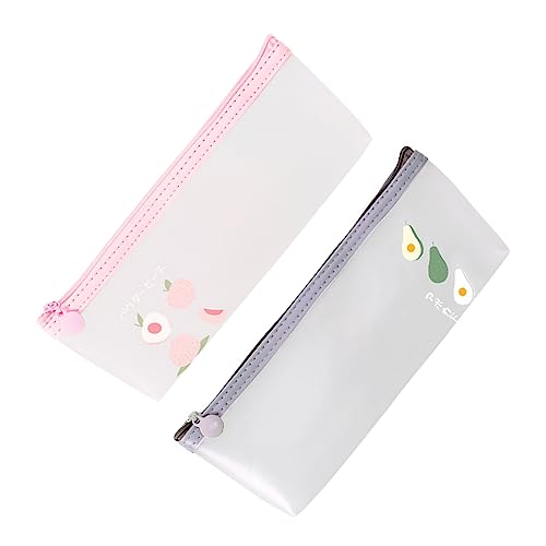 NUOBESTY 2St Federmäppchen mit Reißverschluss Mini-Mäppchen Makeup Tasche Kosmetiktasche Rosa Aufbewahrungstasche für Schreibwaren kreatives federmäppchen Pfirsiche Textmarker Stift Reisen von NUOBESTY