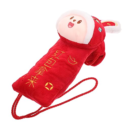 NUOBESTY Glücksgeld Roter Umschlag Umhängetasche Für Das Neue Jahr Hase Umhängetasche 2023 Rote Kleingeldbörse Plüsch Rotes Paket Chinesisches Hongbao Kind Geschenk Pp Baumwolle Bote von NUOBESTY