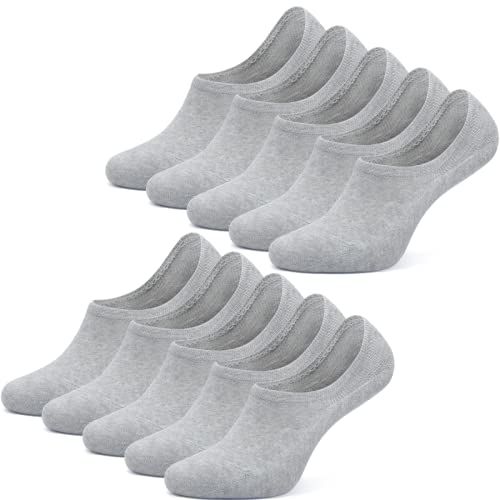 NUOZA Sneaker Socken Damen Herren 10 Paar Füßlinge Footies Unsichtbare Kurze No Show Socken-A100,Grau,35-38 von NUOZA